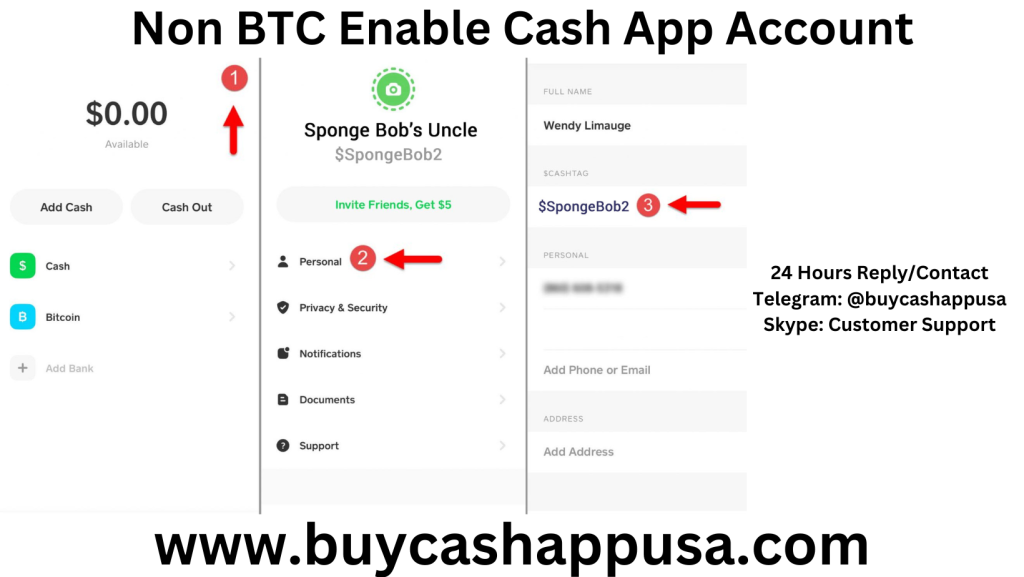 Non BTC Enable Cash App Account
